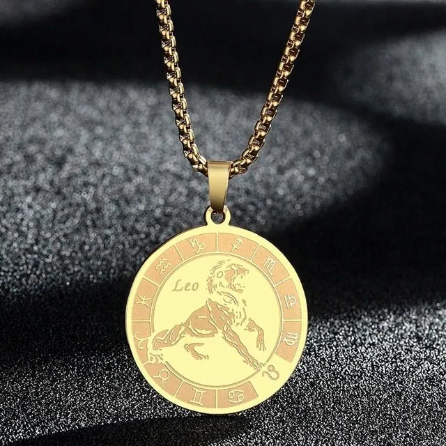 Bracelets QIMING Official Store Zodiac Stainless Steel Necklaces
