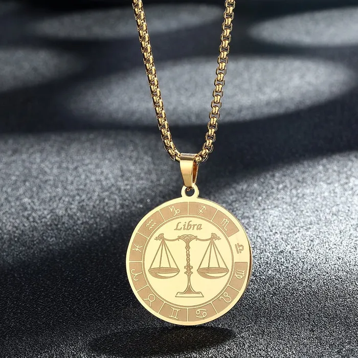 Bracelets QIMING Official Store Zodiac Stainless Steel Necklaces