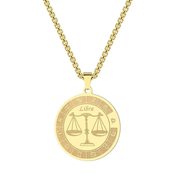 Bracelets QIMING Official Store Zodiac Stainless Steel Necklaces