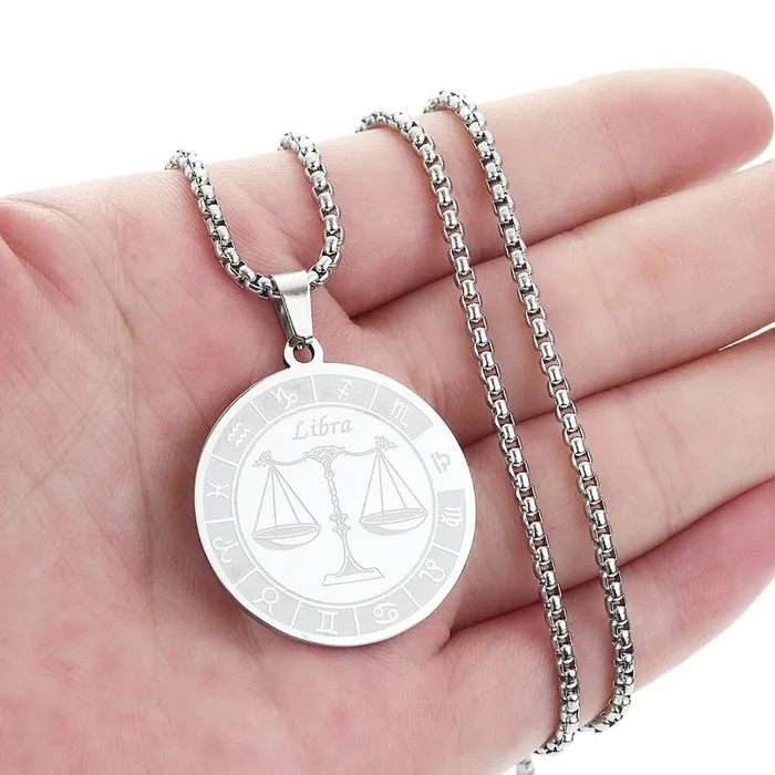 Bracelets QIMING Official Store Zodiac Stainless Steel Necklaces