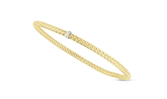 Bracelets Royal Chain 14k Yellow Gold 3mm Stretch Popcorn Bracelet I9046