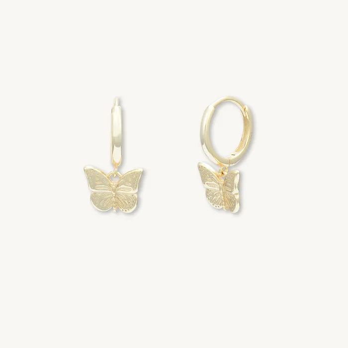 Camile Stone Earrings Butterfly Huggie Hoop Earrings