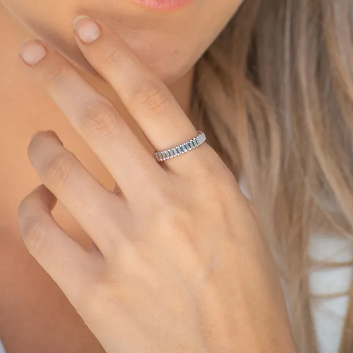 Camile Stone Rings Ridges Open Adjustable Ring