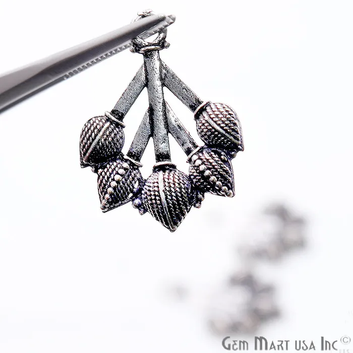 Charm Necklaces GemmartUSA Tulip Shape Oxidized 25x19mm Charm For Bracelets Pendants Charm Necklaces GemmartUSA Tulip Shape Oxidized 25x19mm Charm For Bracelets Pendants