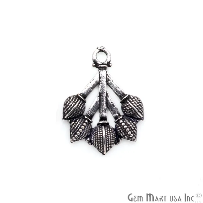 Charm Necklaces GemmartUSA Tulip Shape Oxidized 25x19mm Charm For Bracelets Pendants Charm Necklaces GemmartUSA Tulip Shape Oxidized 25x19mm Charm For Bracelets Pendants