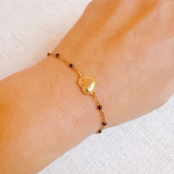 Dainty Color Dots Chain Heart Bracelet Ellison and Young Bracelets