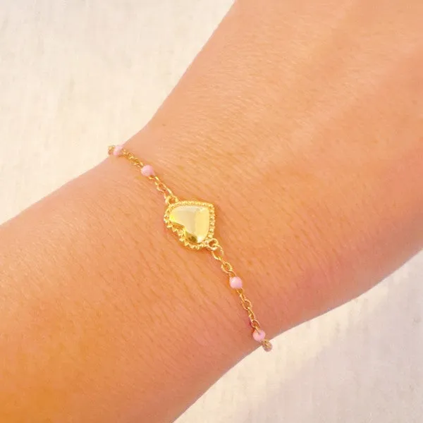Dainty Color Dots Chain Heart Bracelet Ellison and Young Bracelets