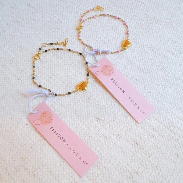 Dainty Color Dots Chain Heart Bracelet Ellison and Young Bracelets