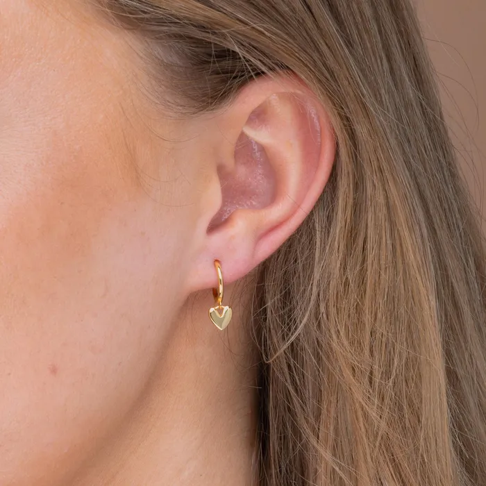Earrings Camile Stone Heart Huggie Hoop Earrings