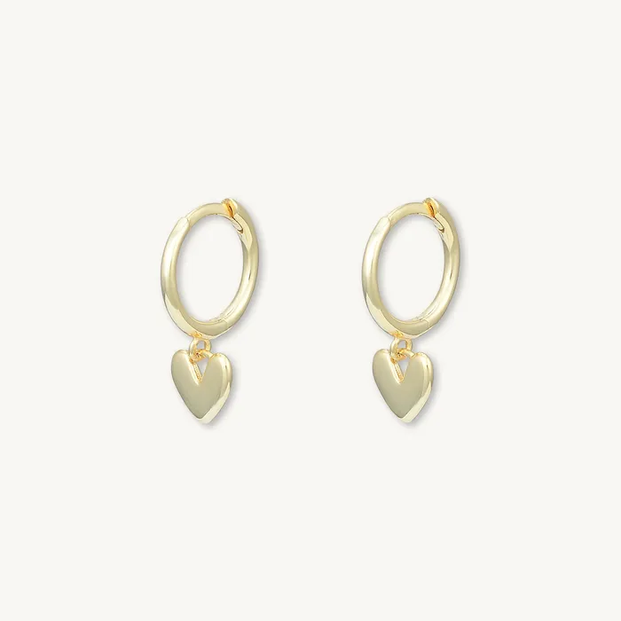 Earrings Camile Stone Heart Huggie Hoop Earrings