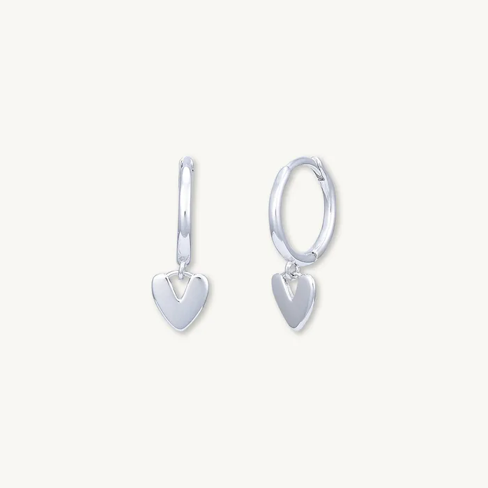 Earrings Camile Stone Heart Huggie Hoop Earrings