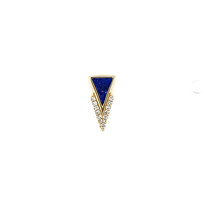 Earrings Doves 14k Yellow Gold Lapis Diamond Arrow Stud Earrings I7690