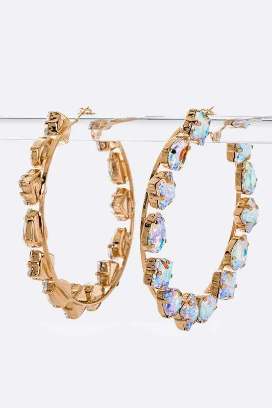 Earrings LA Jewelry Plaza Oversize Bejeweled Hoop Earrings Earrings LA Jewelry Plaza Oversize Bejeweled Hoop Earrings
