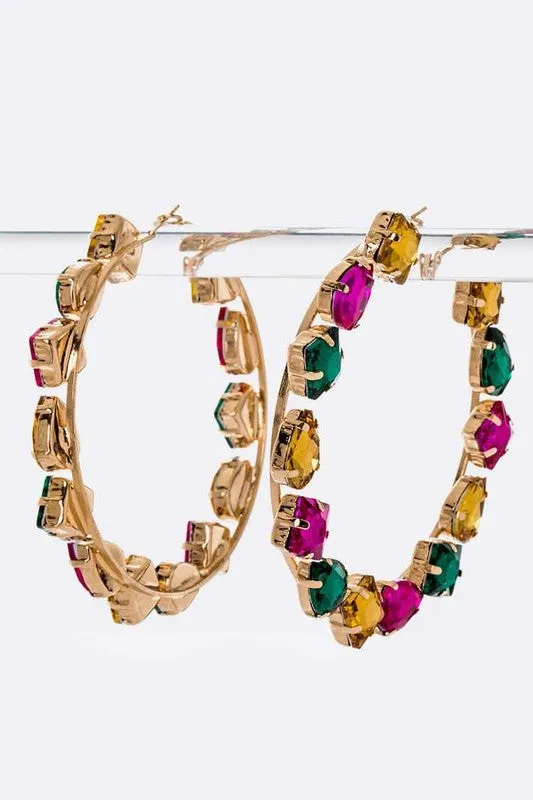 Earrings LA Jewelry Plaza Oversize Bejeweled Hoop Earrings Earrings LA Jewelry Plaza Oversize Bejeweled Hoop Earrings