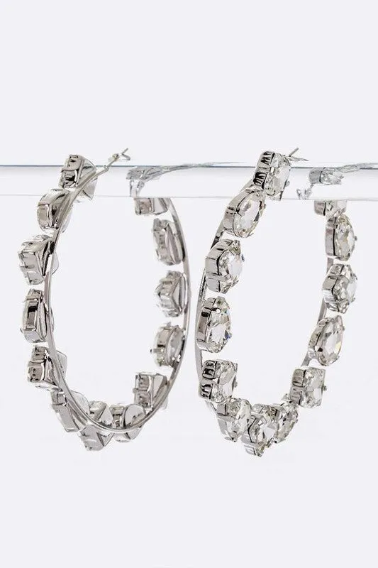 Earrings LA Jewelry Plaza Oversize Bejeweled Hoop Earrings Earrings LA Jewelry Plaza Oversize Bejeweled Hoop Earrings