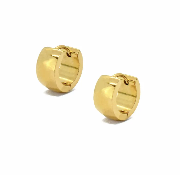 Earrings Mai Dsire MAE THICK GOLD HUGGIE HOOP EARRINGS