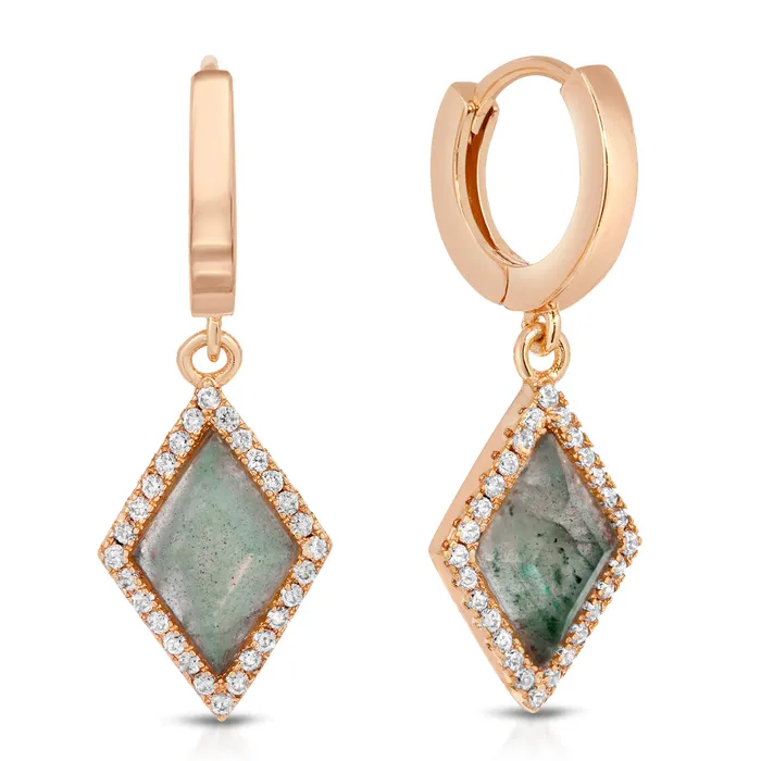 Earrings Moderne Monocle Cleo Gold Labradorite Earrings