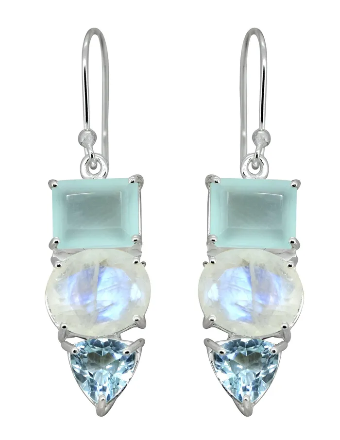 Earrings YoTreasure Moonstone Chalcedony Solid 925 Sterling Silver Dangle Earrings Jewelry Earrings YoTreasure Moonstone Chalcedony Solid 925 Sterling Silver Dangle Earrings Jewelry