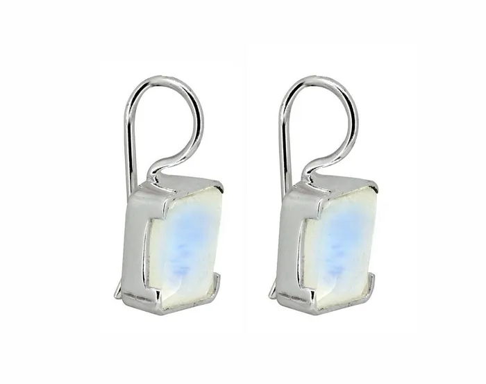 Earrings YoTreasure Moonstone Solid 925 Sterling Silver Fixed Wire Earrings