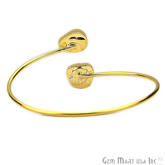 Elegant Adjustable Double Druzy Gemstone Stacking Bangle Bracelet GemMartUSA Bracelets
