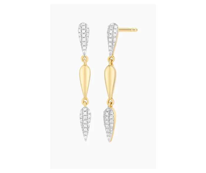 Ella Stein Ella Stein Gold Diamond Drop Dangle Earrings SI3487 Earrings