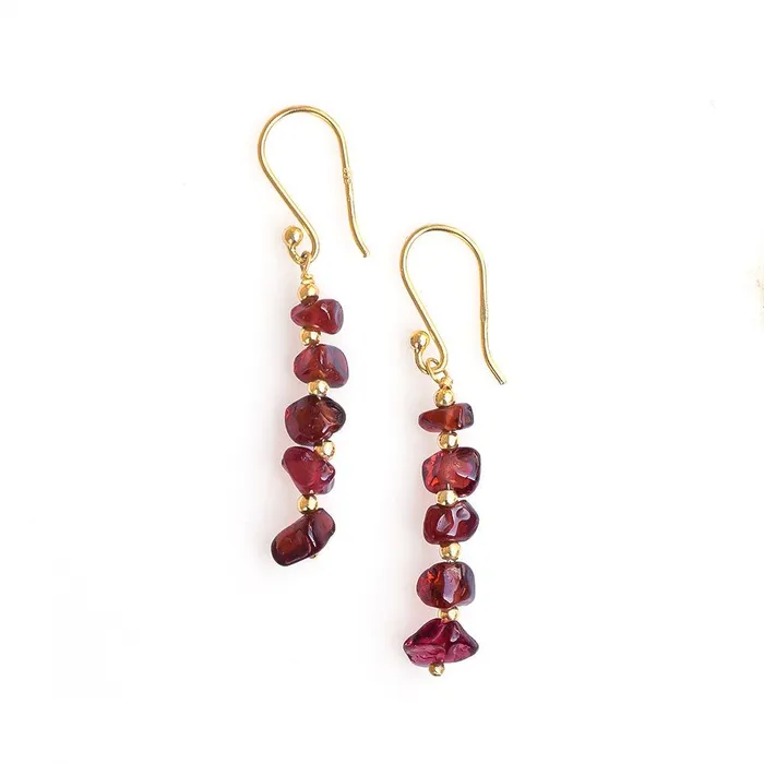Garnet Solid 925 Silver Gold Plated Dangle Earrings Jewelry YoTreasure Earrings Garnet Solid 925 Silver Gold Plated Dangle Earrings Jewelry YoTreasure Earrings