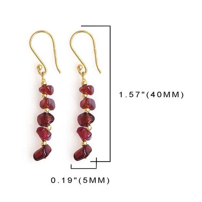 Garnet Solid 925 Silver Gold Plated Dangle Earrings Jewelry YoTreasure Earrings Garnet Solid 925 Silver Gold Plated Dangle Earrings Jewelry YoTreasure Earrings