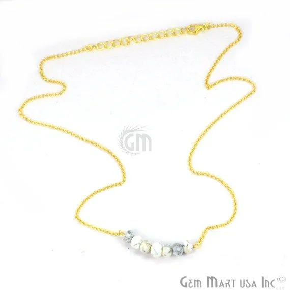 GemMartUSA Necklaces Faceted Gemstone Bead Bar Necklace Chain Pick your Gemstone Plating GemMartUSA Necklaces Faceted Gemstone Bead Bar Necklace Chain Pick your Gemstone Plating