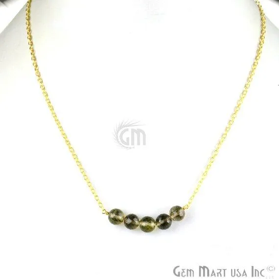 GemMartUSA Necklaces Faceted Gemstone Bead Bar Necklace Chain Pick your Gemstone Plating GemMartUSA Necklaces Faceted Gemstone Bead Bar Necklace Chain Pick your Gemstone Plating