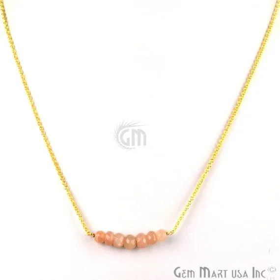 GemMartUSA Necklaces Faceted Gemstone Bead Bar Necklace Chain Pick your Gemstone Plating GemMartUSA Necklaces Faceted Gemstone Bead Bar Necklace Chain Pick your Gemstone Plating
