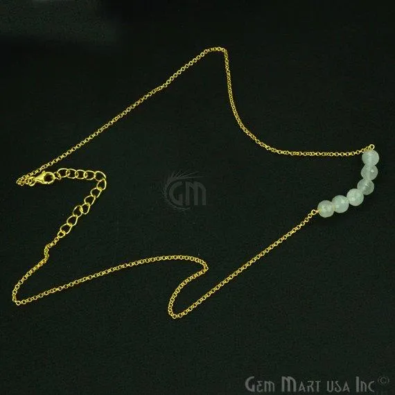 GemMartUSA Necklaces Faceted Gemstone Bead Bar Necklace Chain Pick your Gemstone Plating GemMartUSA Necklaces Faceted Gemstone Bead Bar Necklace Chain Pick your Gemstone Plating