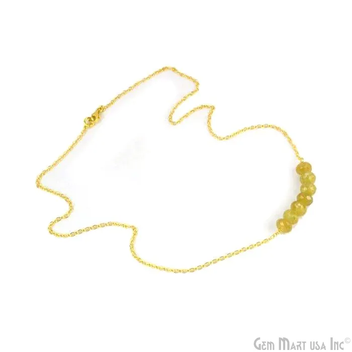 GemMartUSA Necklaces Faceted Gemstone Bead Bar Necklace Chain Pick your Gemstone Plating GemMartUSA Necklaces Faceted Gemstone Bead Bar Necklace Chain Pick your Gemstone Plating