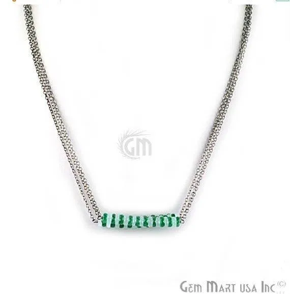 GemMartUSA Necklaces Faceted Gemstone Bead Bar Necklace Chain Pick your Gemstone Plating GemMartUSA Necklaces Faceted Gemstone Bead Bar Necklace Chain Pick your Gemstone Plating