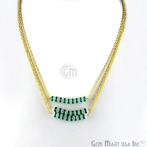 GemMartUSA Necklaces Faceted Gemstone Bead Bar Necklace Chain Pick your Gemstone Plating GemMartUSA Necklaces Faceted Gemstone Bead Bar Necklace Chain Pick your Gemstone Plating