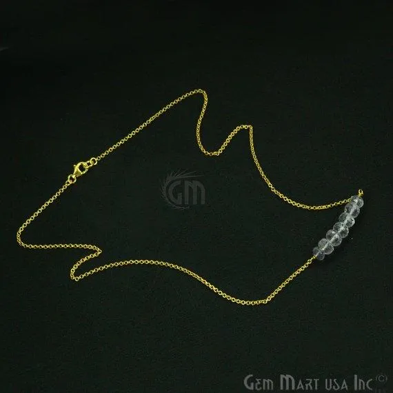 GemMartUSA Necklaces Faceted Gemstone Bead Bar Necklace Chain Pick your Gemstone Plating GemMartUSA Necklaces Faceted Gemstone Bead Bar Necklace Chain Pick your Gemstone Plating