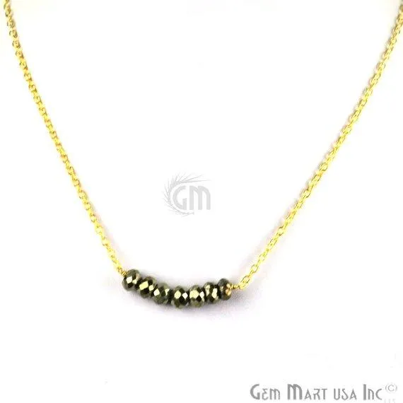 GemMartUSA Necklaces Faceted Gemstone Bead Bar Necklace Chain Pick your Gemstone Plating GemMartUSA Necklaces Faceted Gemstone Bead Bar Necklace Chain Pick your Gemstone Plating