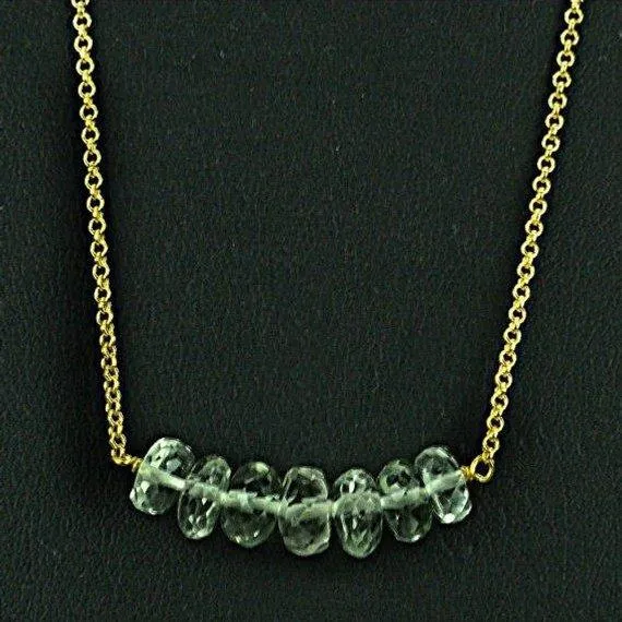 GemMartUSA Necklaces Faceted Gemstone Bead Bar Necklace Chain Pick your Gemstone Plating GemMartUSA Necklaces Faceted Gemstone Bead Bar Necklace Chain Pick your Gemstone Plating
