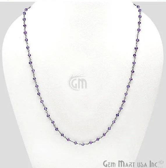 GemMartUSA Necklaces Round Bead Wire Wrapped Necklace Chain Pick your Gemstone Plating