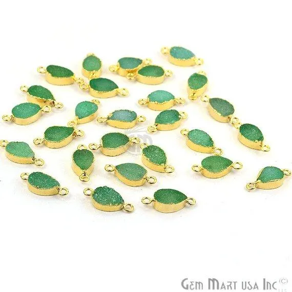 GemMartUSA PreStyled Sets Druzy Gold Electroplated 8x12mm Pears Double Bail Gemstone Connector GemMartUSA PreStyled Sets Druzy Gold Electroplated 8x12mm Pears Double Bail Gemstone Connector