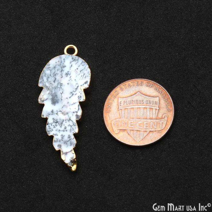 GemMartUSA PreStyled Sets Gemstone Angel Wings 34x14mm Gold Electroplated Pendant