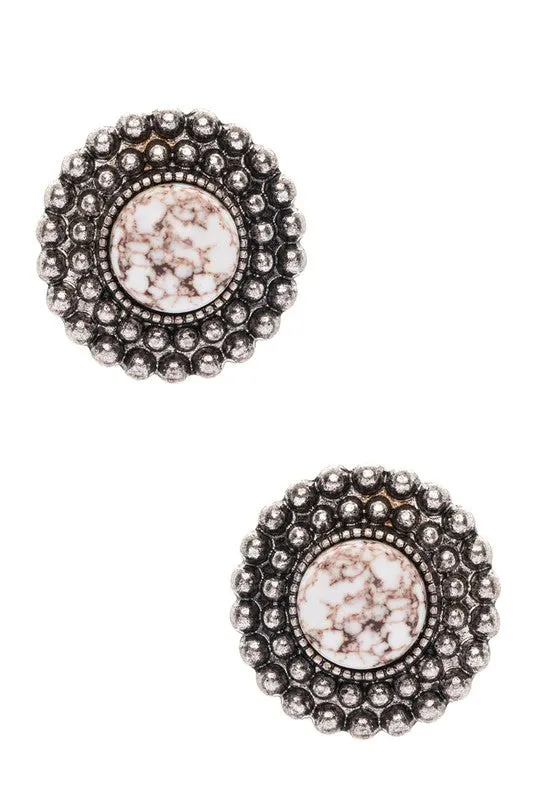 LA Jewelry Plaza Earrings Stone Pave Western Stud Earrings LA Jewelry Plaza Earrings Stone Pave Western Stud Earrings