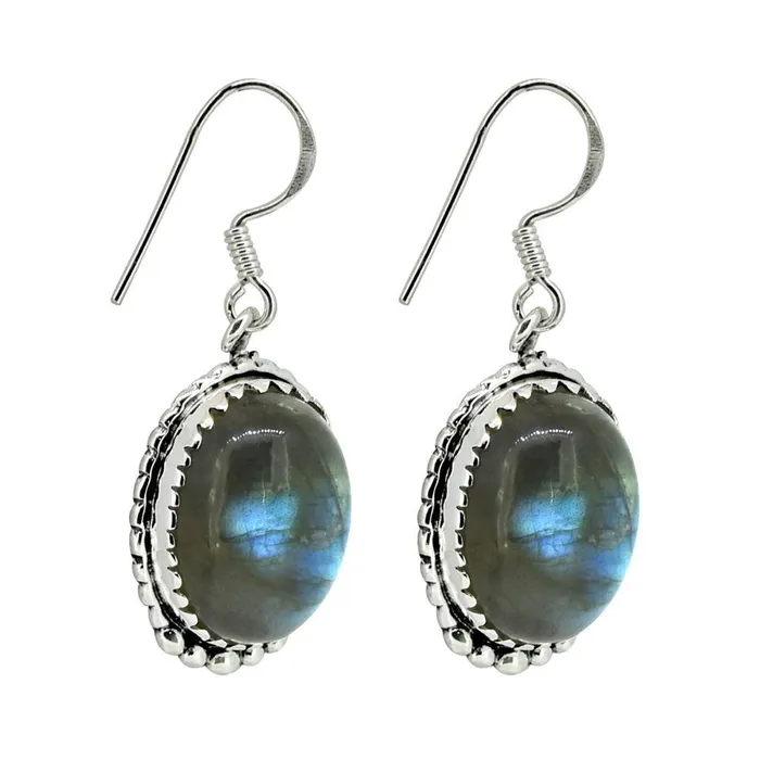Labradorite Solid 925 Sterling Silver Dangle Earrings YoTreasure Earrings