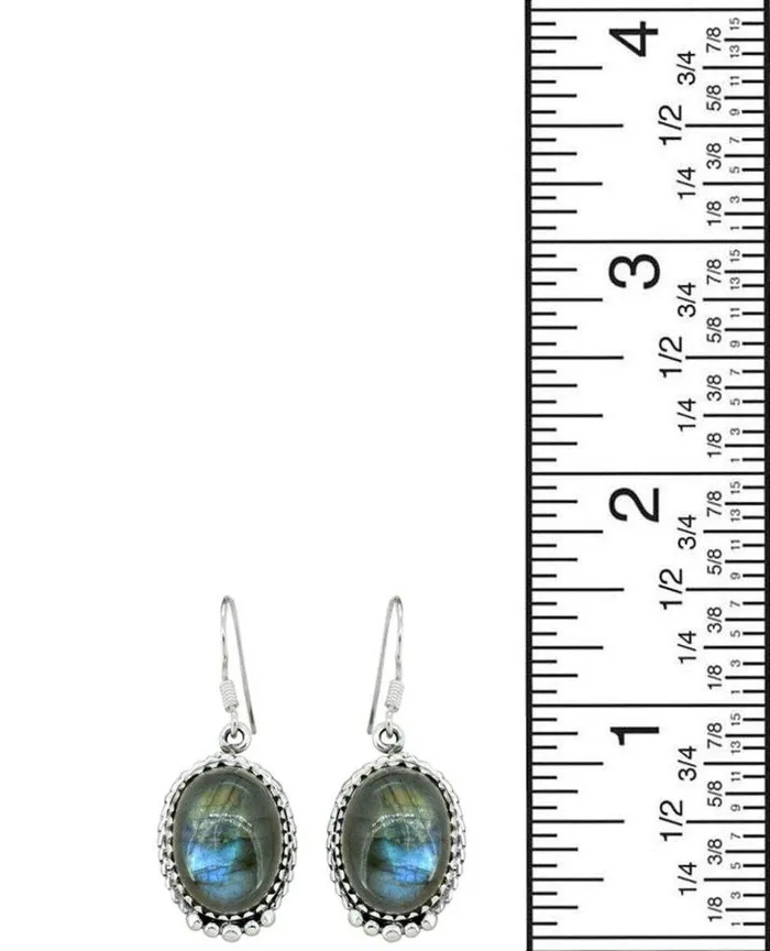Labradorite Solid 925 Sterling Silver Dangle Earrings YoTreasure Earrings