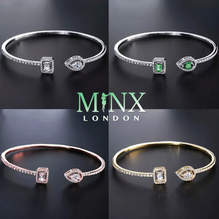 Minx London Womens Bracelet Emerald Bracelet Teardrop Bracelet Diamond Bracelet Cuff Bracelet Diamond Bangle Iced Out Bracelet Bracelets Bracelets