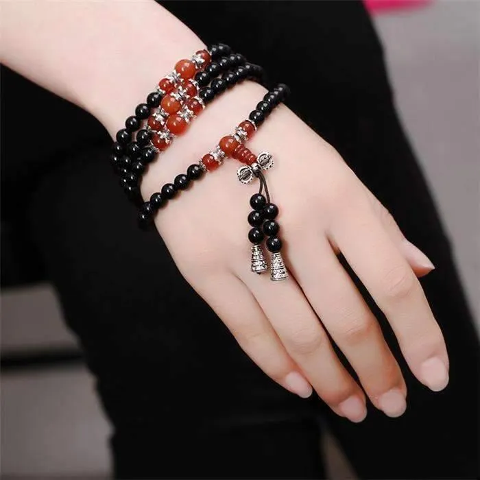 My Zen Temple Bracelets Black Onyx Mala Bracelet