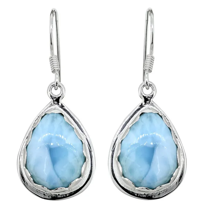 Natural Larimar Solid 925 Sterling Silver Dangle Earrings Jewelry YoTreasure Earrings Natural Larimar Solid 925 Sterling Silver Dangle Earrings Jewelry YoTreasure Earrings