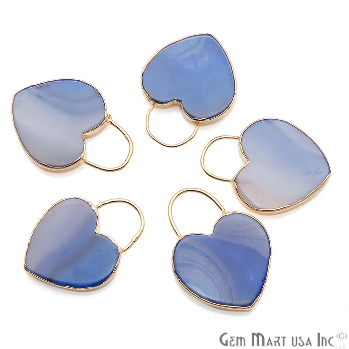 Necklaces Moss Agate Slice Heart Shape Locket Pendant GemmartUSA