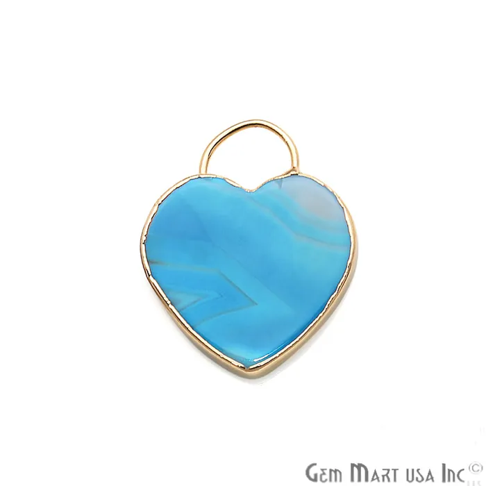 Necklaces Moss Agate Slice Heart Shape Locket Pendant GemmartUSA