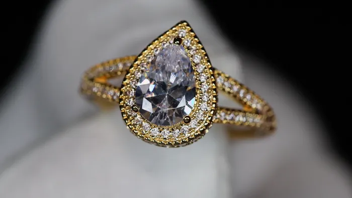 Rings Womens Gold Engagement Ring Pear Shape Ring Gold Pear Shape ring Lab Diamonds London