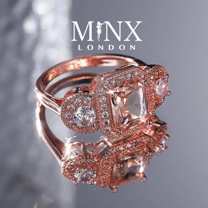 Rose Gold ring Three Stone Ring Rose Gold Ring Chocolate Ring Rose Gold Emerald Ring Womens Rose Gold Ring Rose Gold Halo Ring Minx London Rings